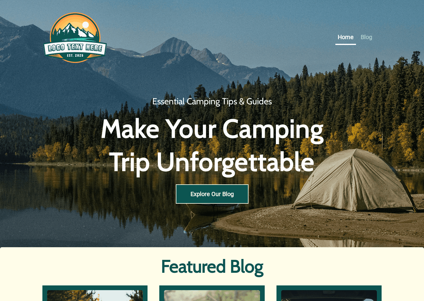 Camping Nomad Blog Website Preview