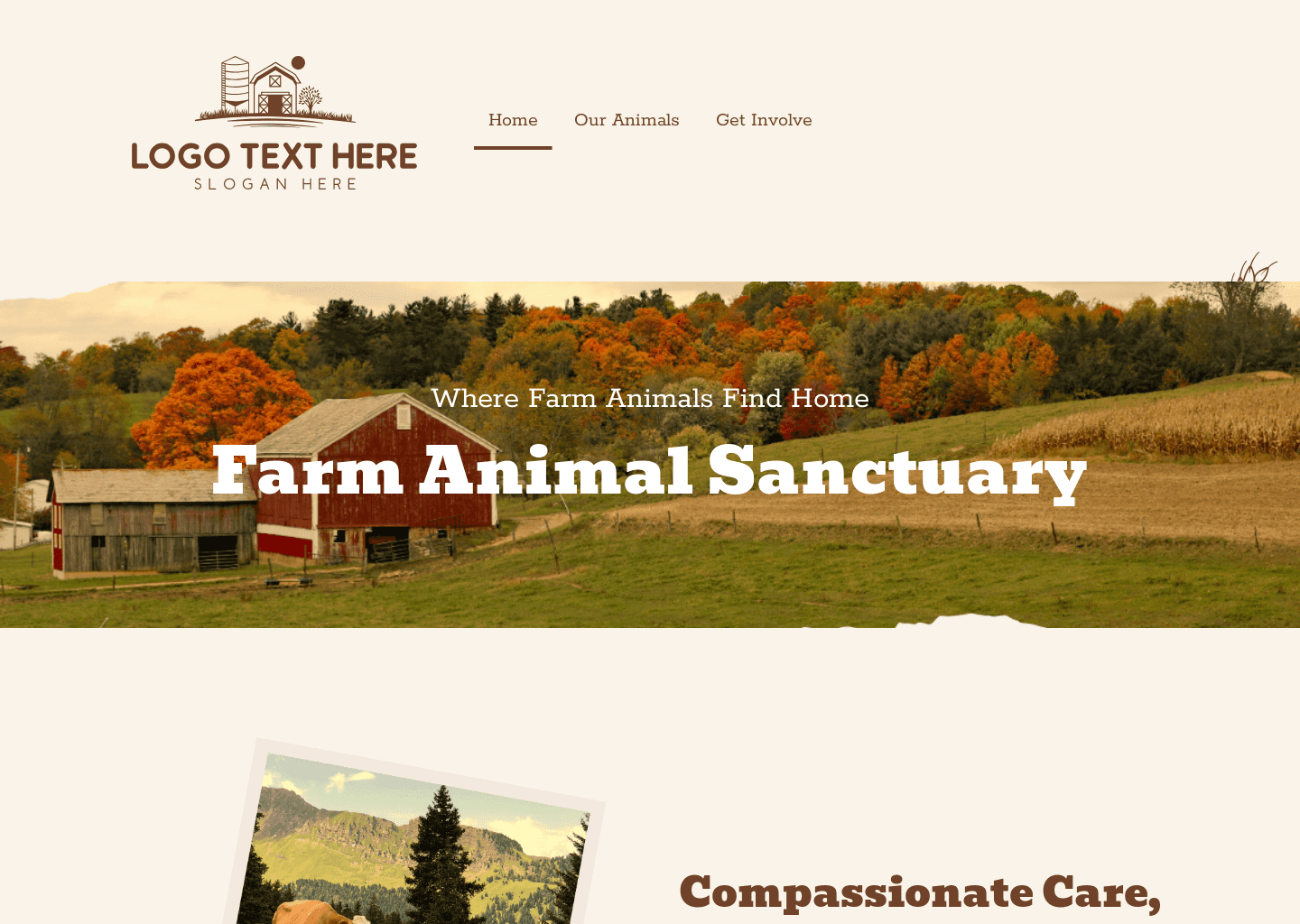 Farm Animal Sanctuary Website Preview