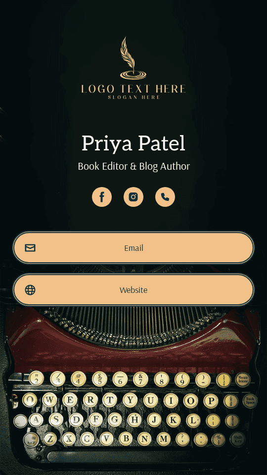 Blog Author Digital Business Card Preview