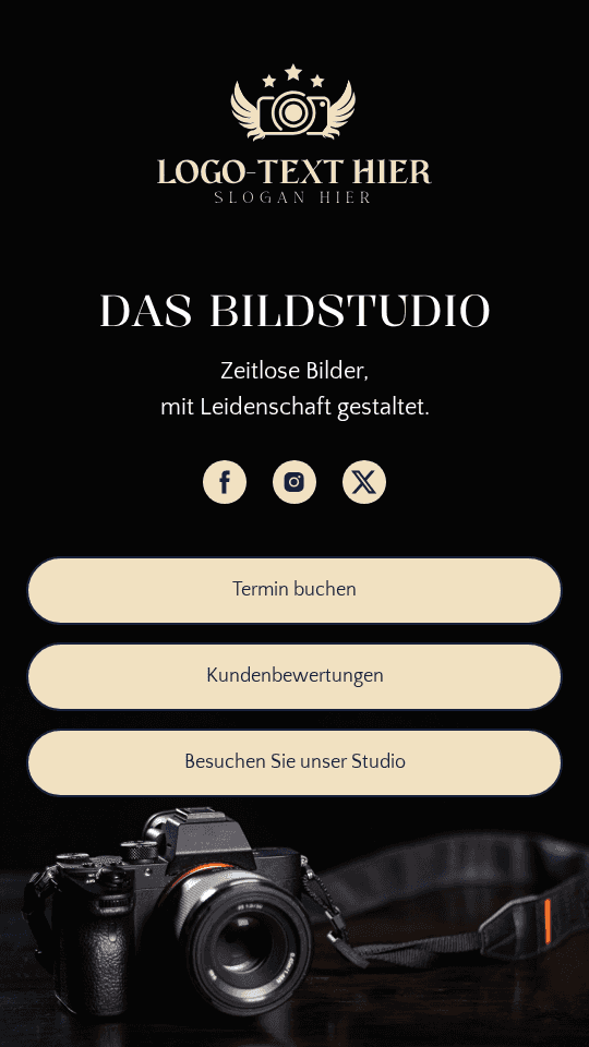 Professionelles Fotografenstudio Website