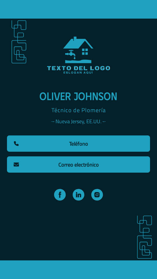 Técnico de fontanería Digital Business Card