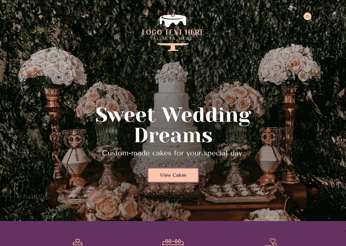 Wedding Cake Shop Website Preview