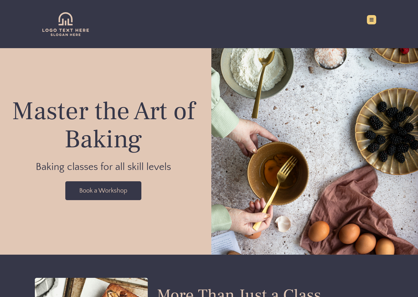 Sweet Baking Workshop Website Builder Image Preview