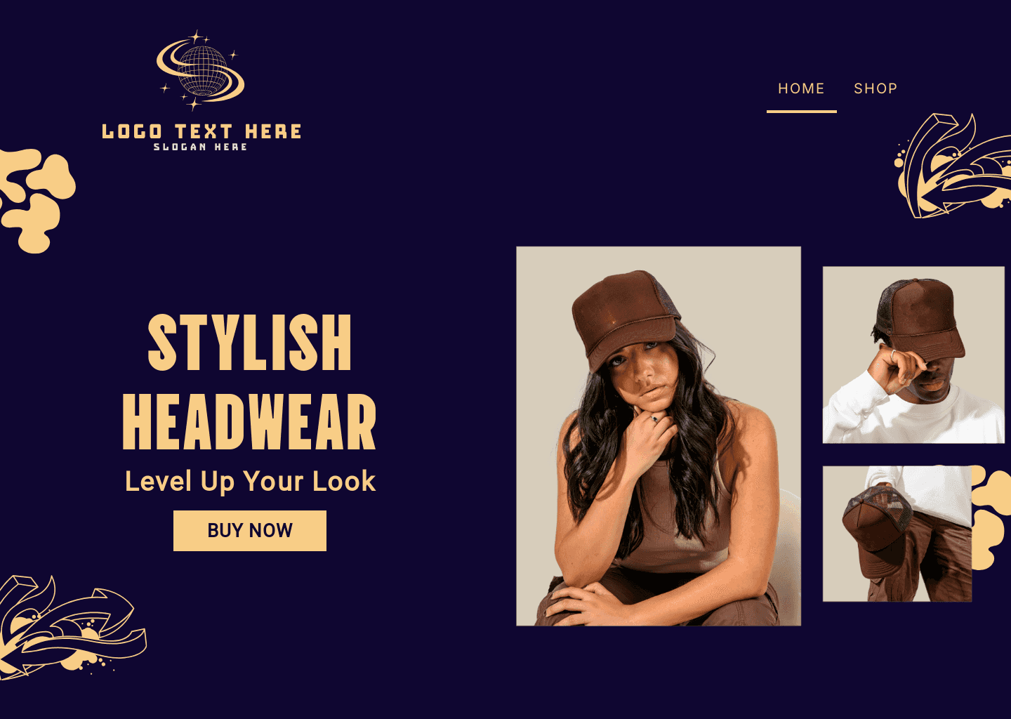 Stylist Headwear Shop Website Preview
