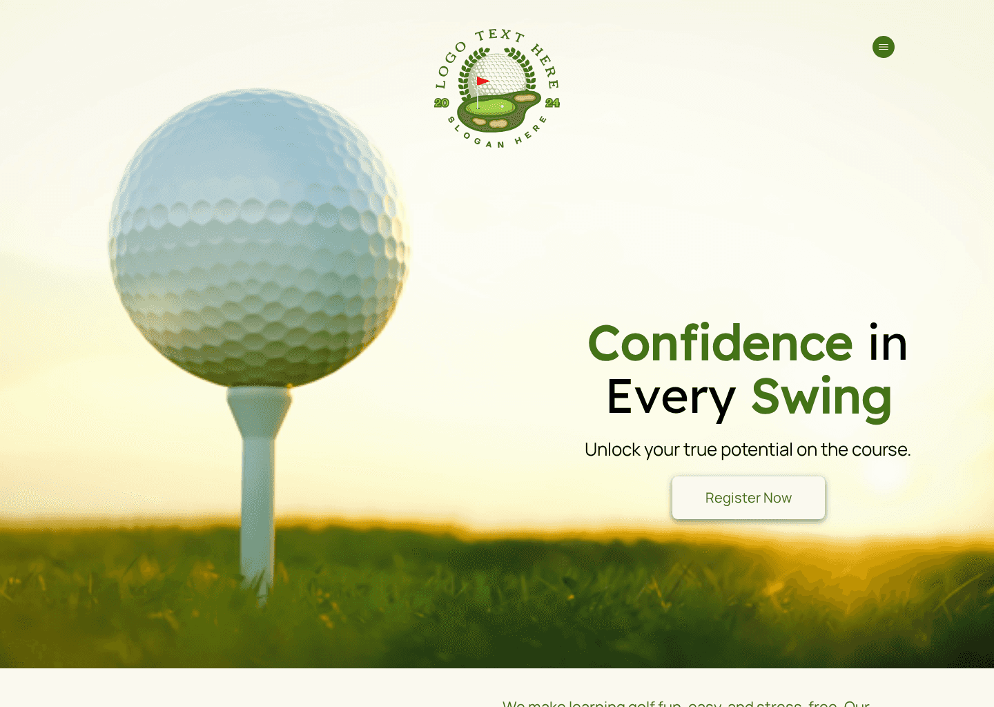 Golf Club Lessons Website Preview