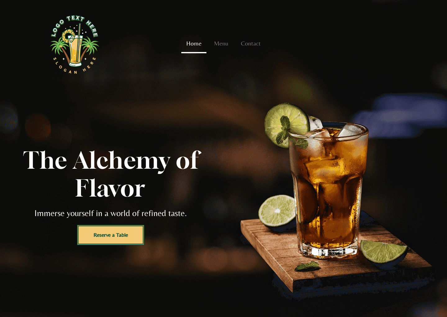 Luxury Cocktail Bar Website Preview
