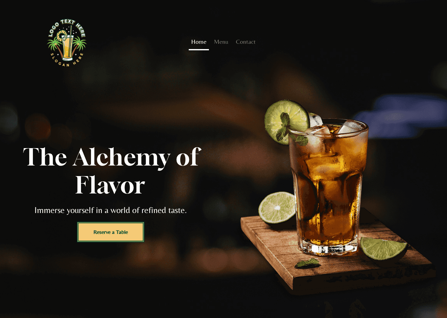 Luxury Cocktail Bar Website Preview