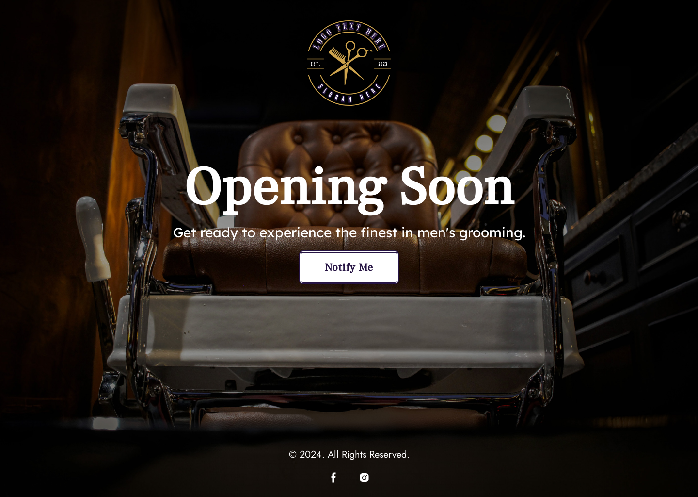 Barber Shop Opening Soon Website Builder Image Preview