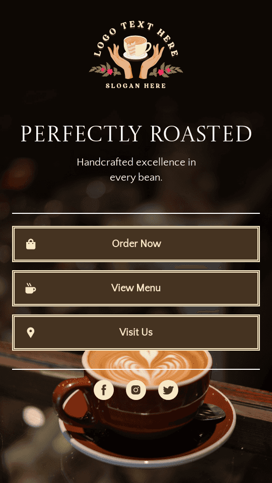 Elite Coffee Shop Bio link template