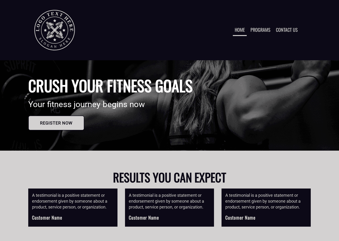 Gym Fitness Website Preview