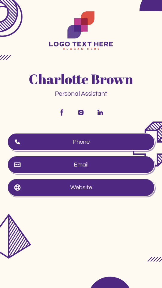 Personal Assistant Digital Business Card Preview