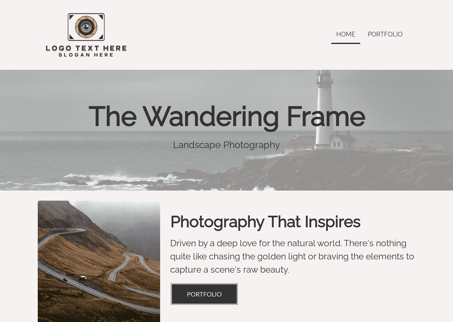 Landscape Photographer Website Preview