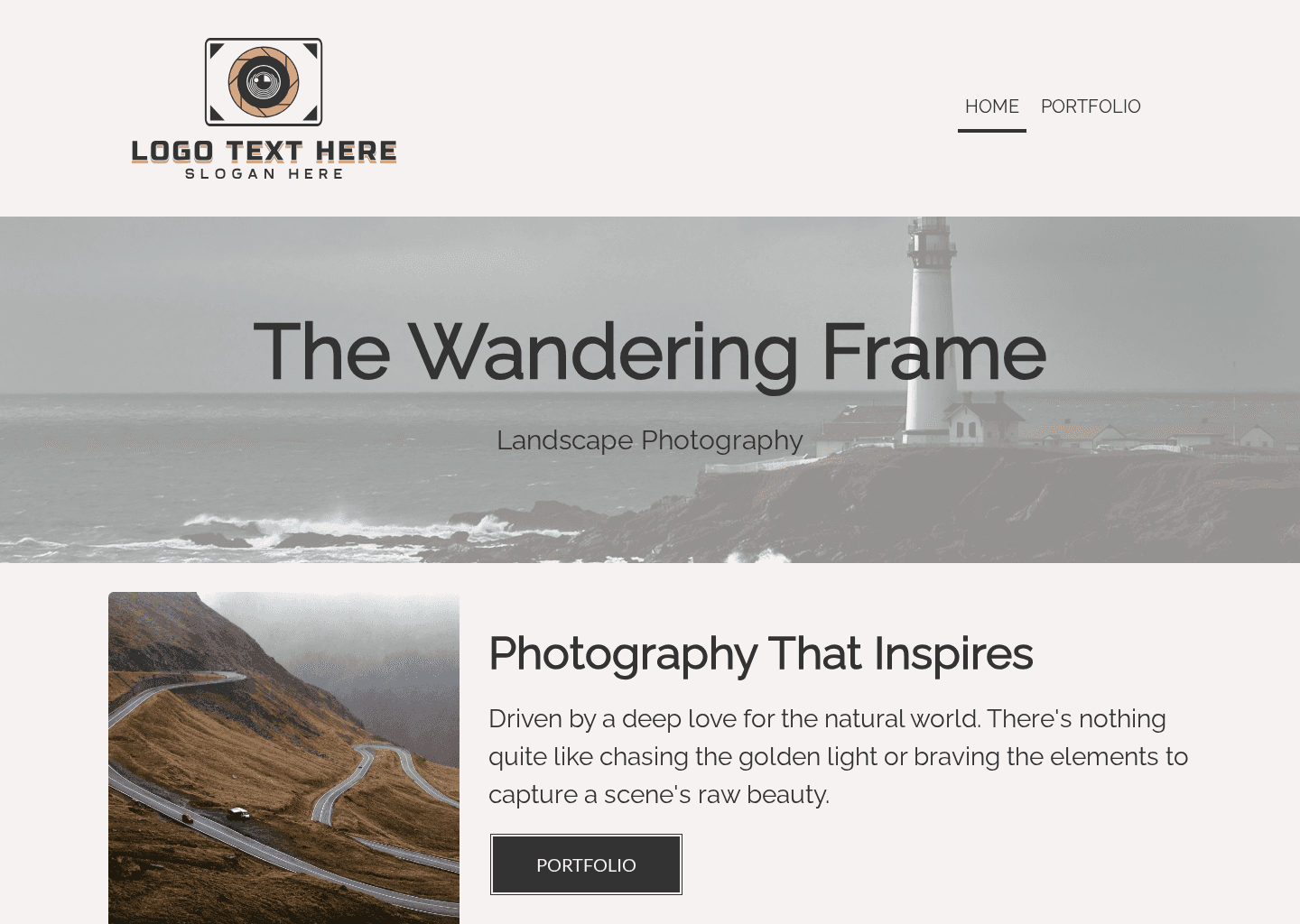 Landscape Photographer Website Preview
