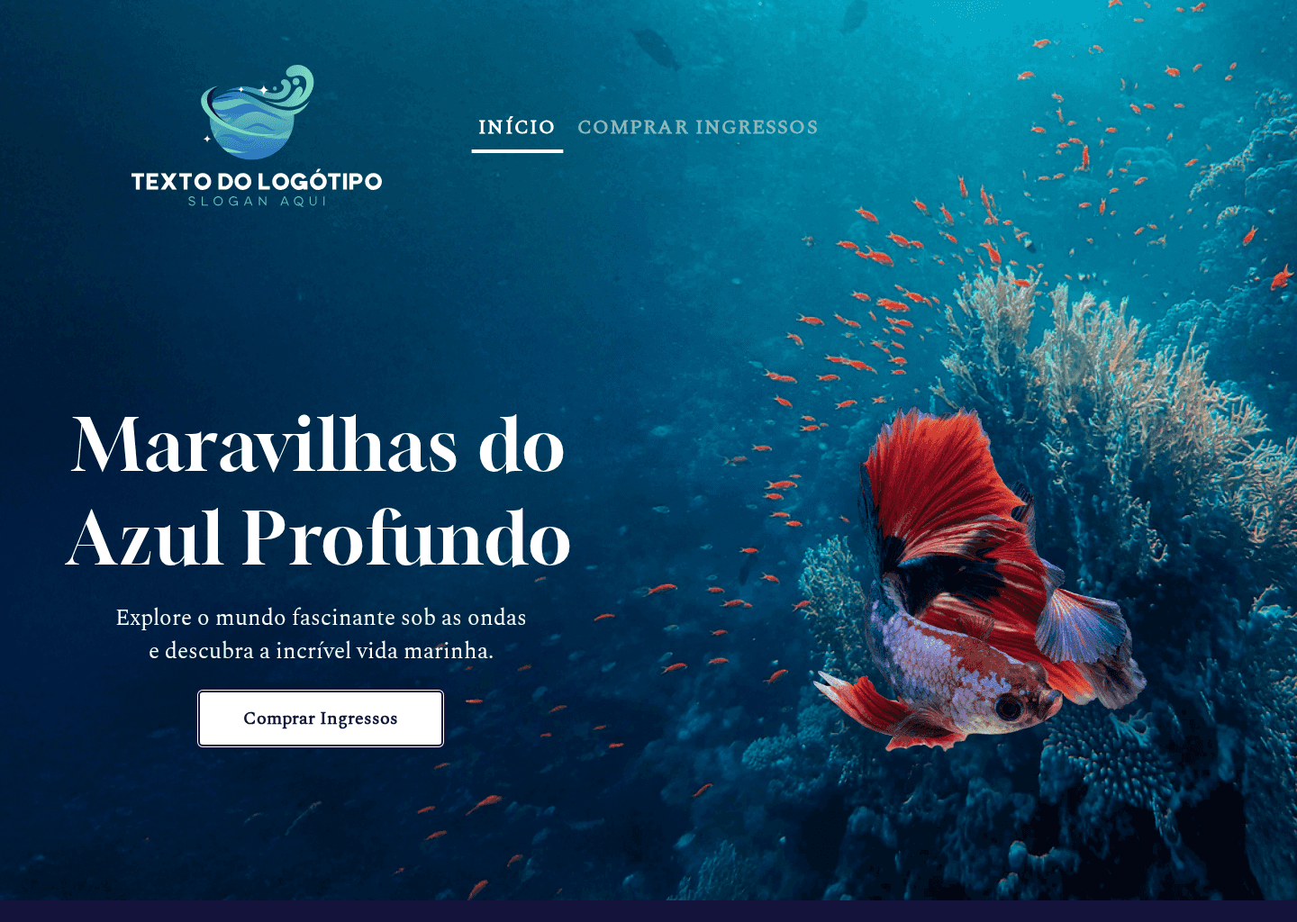 Exposição de Vida Marinha Website Preview