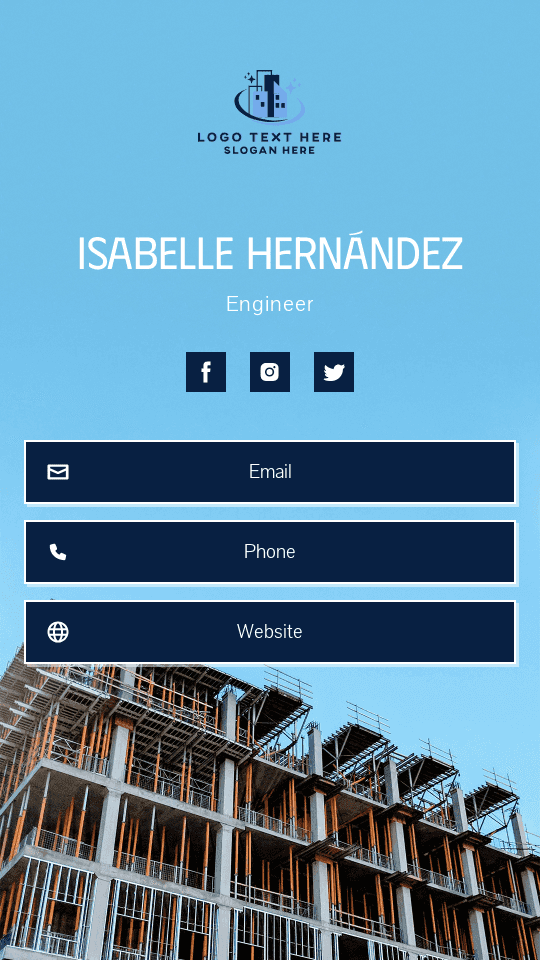 Building Civil Engineer Digital Business Card