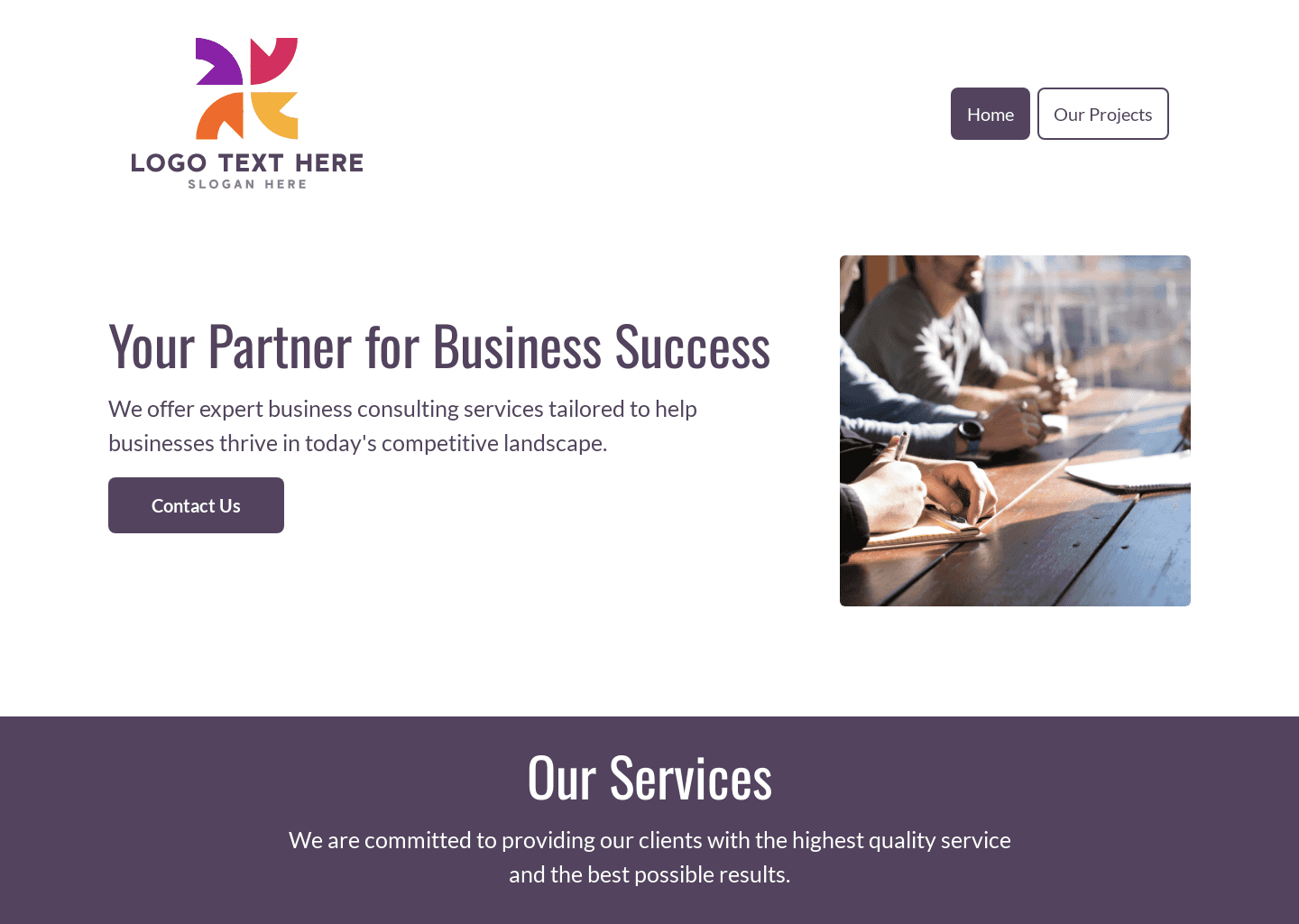 Business Consulting Services Website Preview
