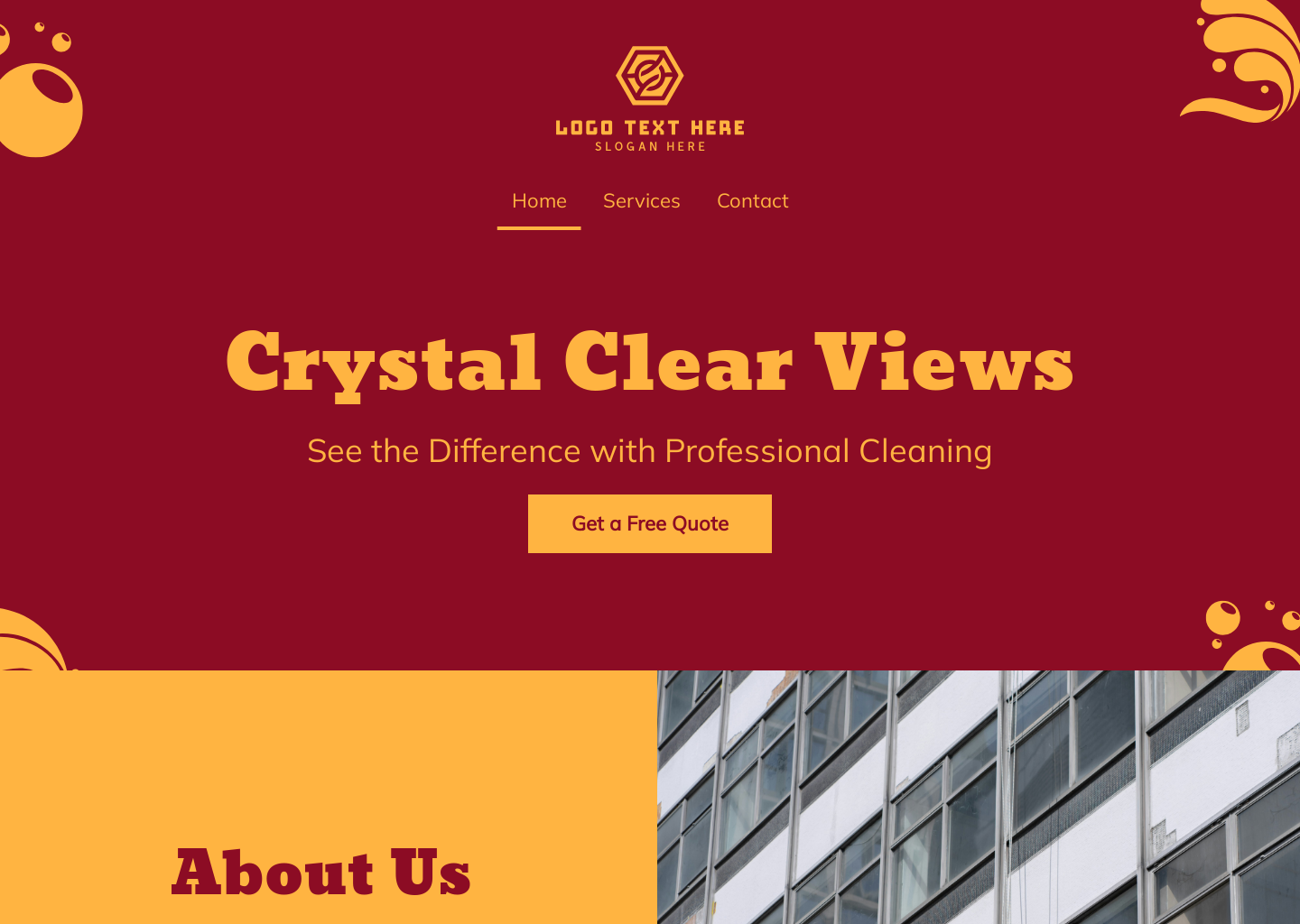 Professional Window Cleaning Website Builder Image Preview