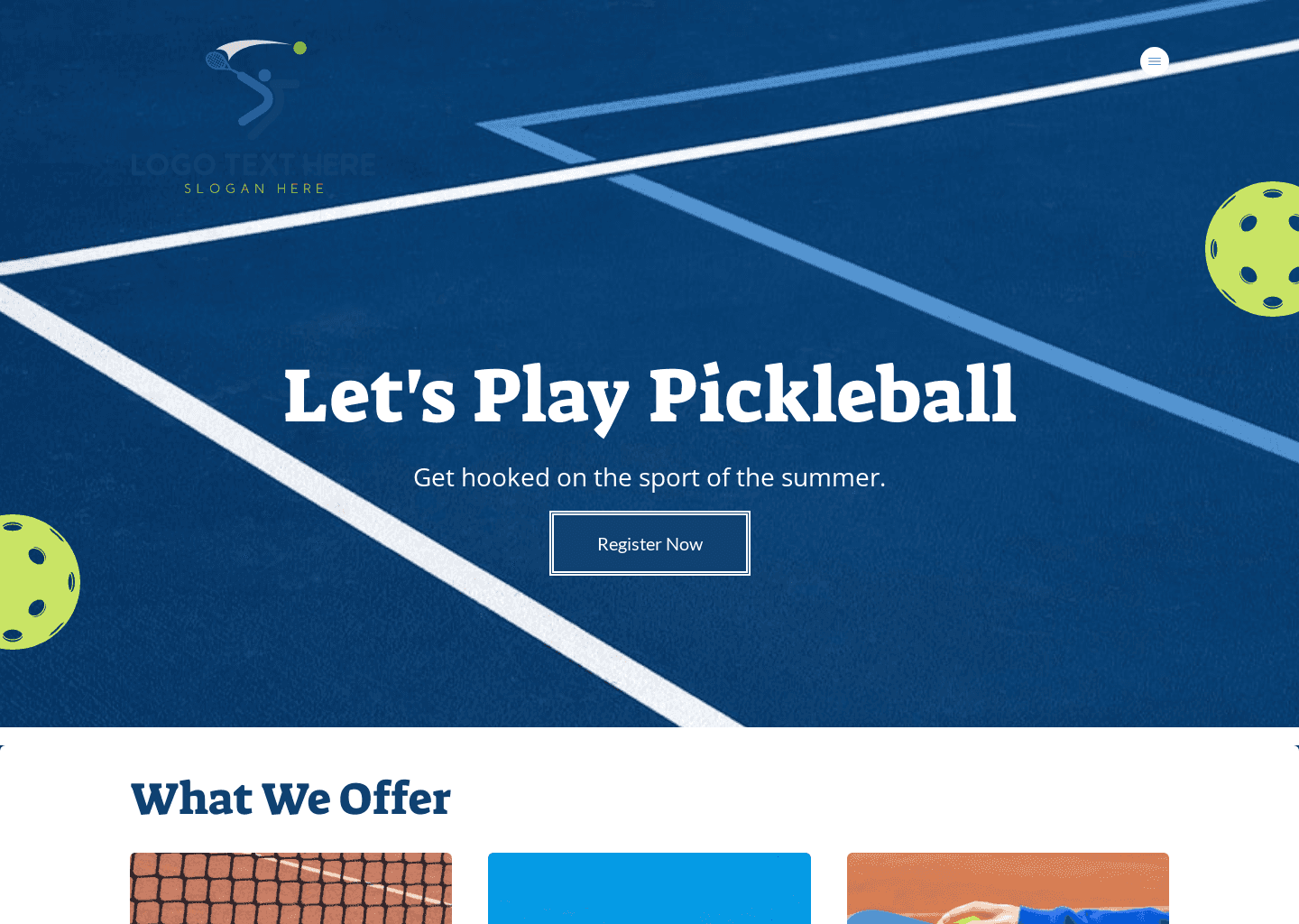 Pickleball Paddle Class Website Preview