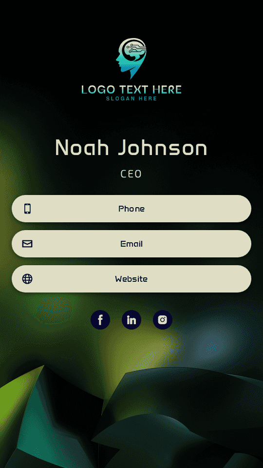 Artificial Intelligence CEO Digital Business Card