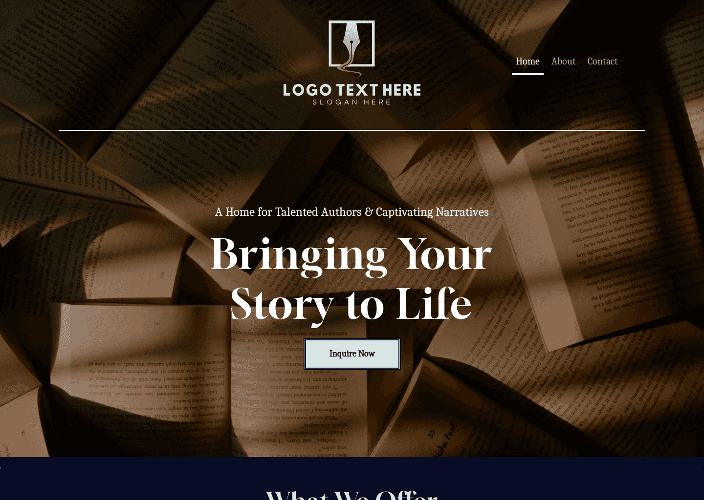 Modern Book Publishing Website Preview