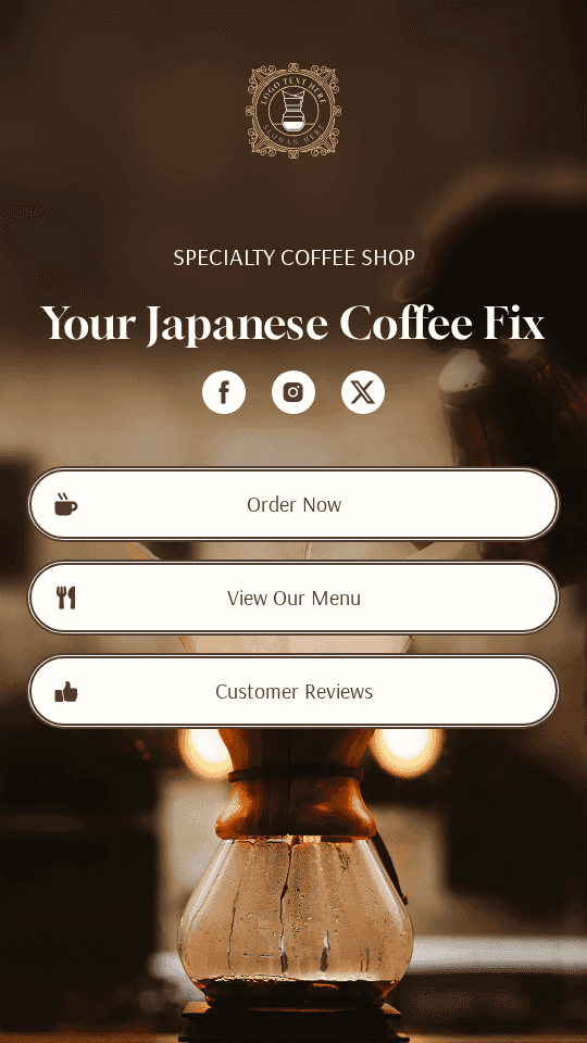 Specialty Coffee Shop Link in Bio Preview