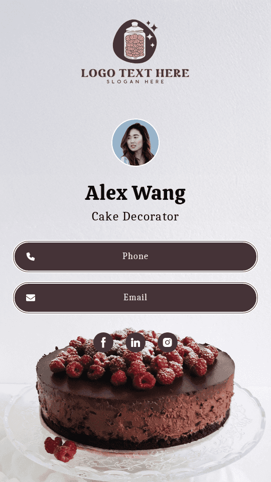 Expert Cake Decorator Digital Business Card Preview
