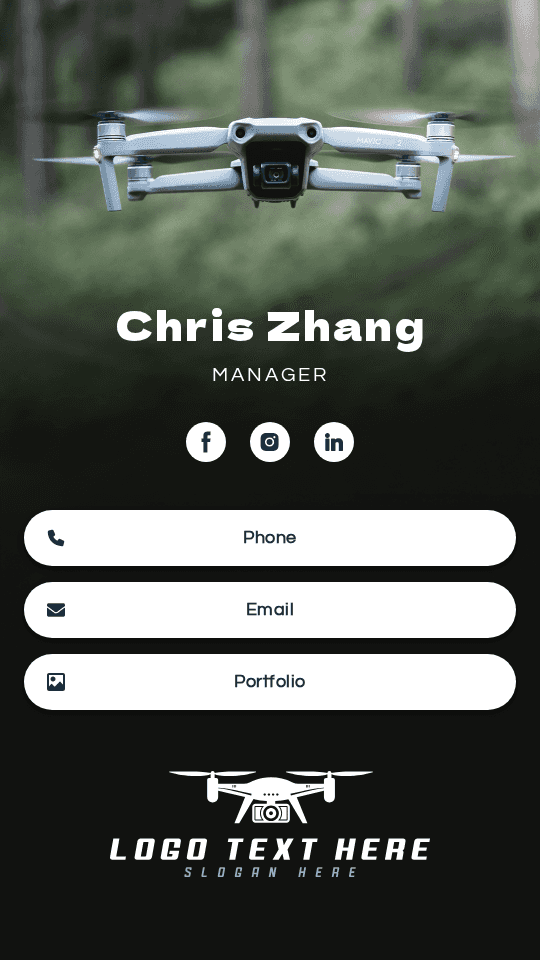 Drone Photography Manager Digital Business Card Preview