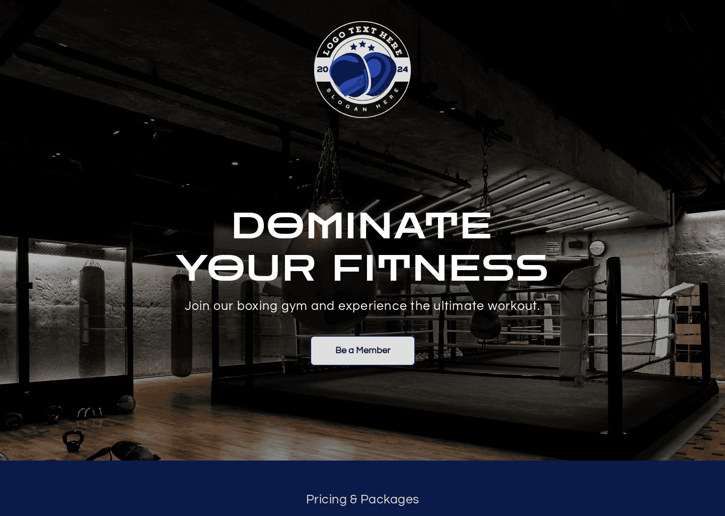Boxing Gym Membership Website Preview