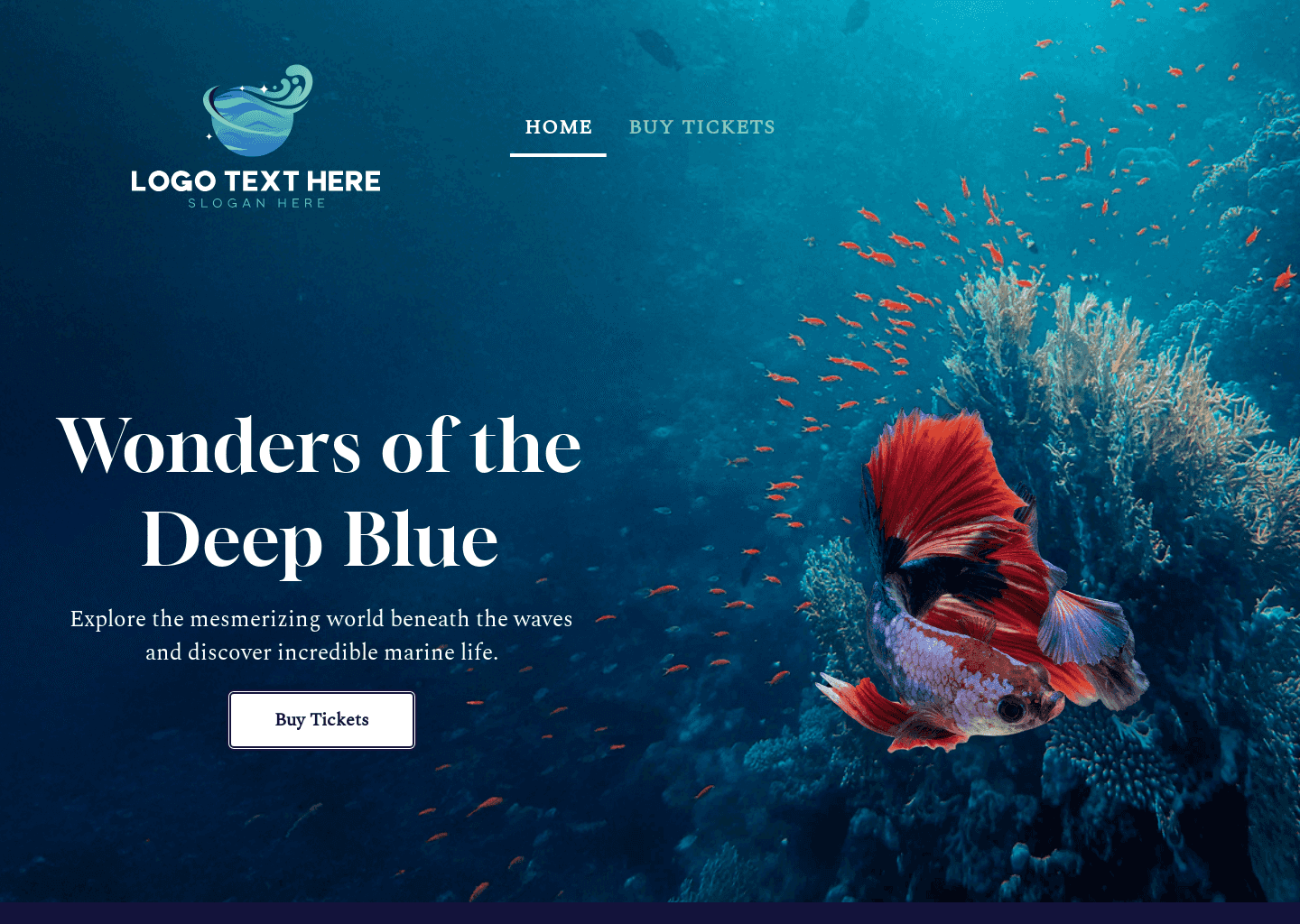 Marine Life Exhibition Website Preview
