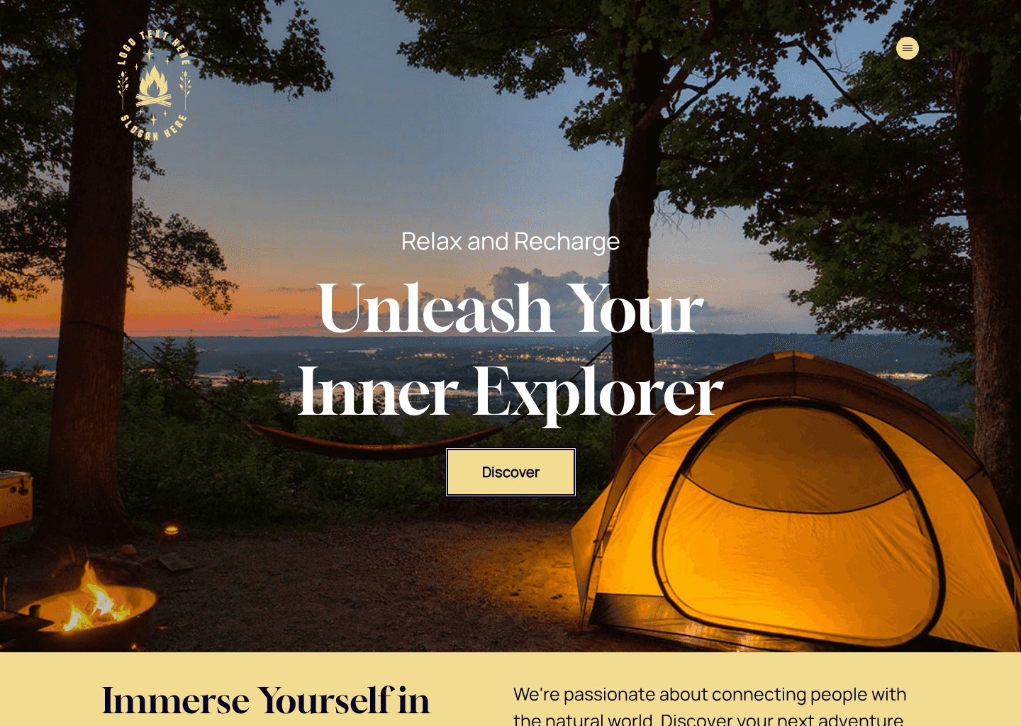 Outdoor Camping Adventure Website Preview