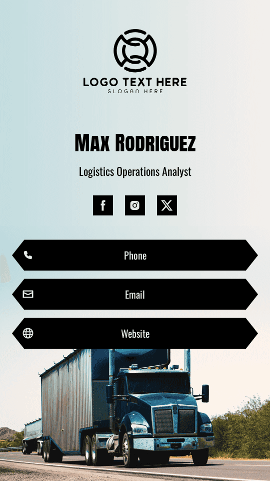 Logistics Operations Analyst Digital Business Card Preview
