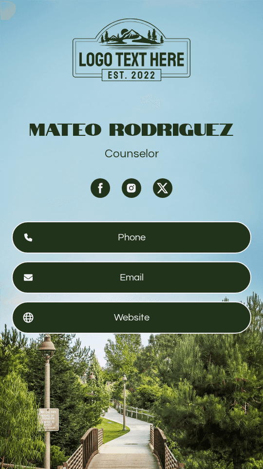 Eco Park Counselor Digital Business Card Preview