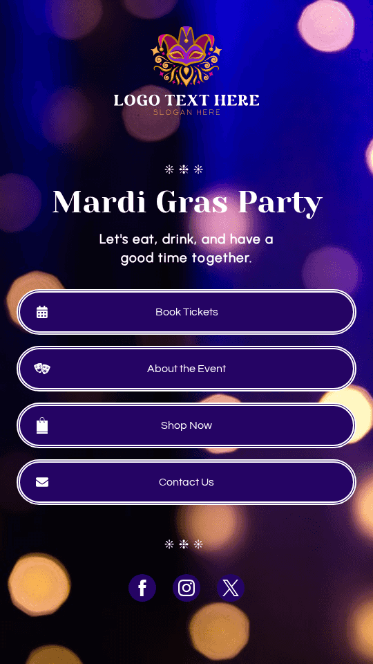 Mardi Gras Party Link in Bio Preview