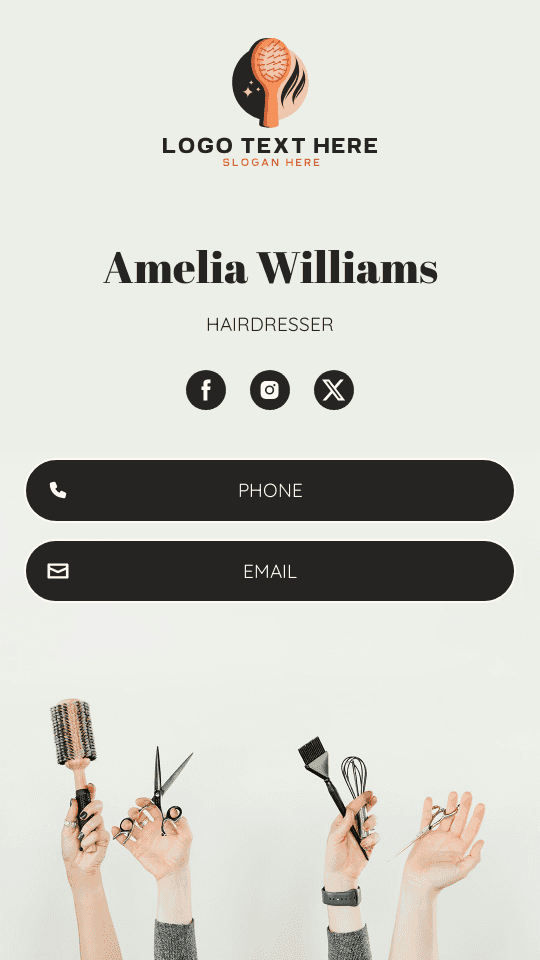 Salon Senior Hairdresser Digital Business Card Preview