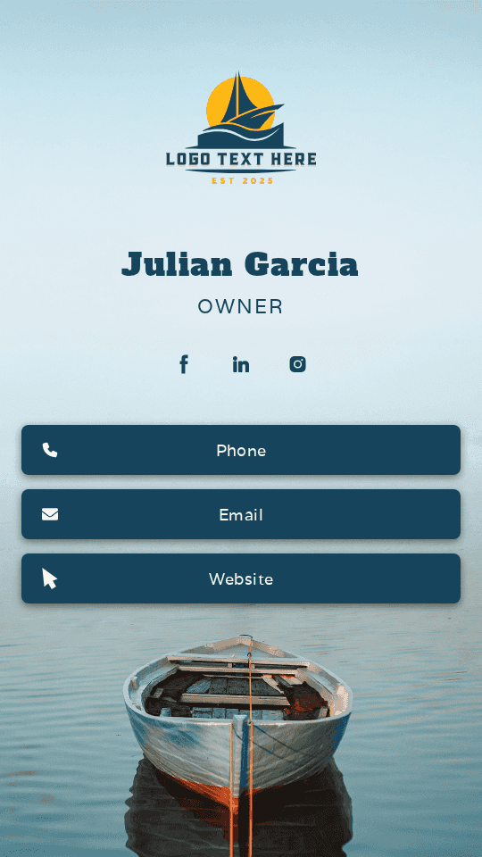 Boat Detailing Owner Digital Business Card Preview