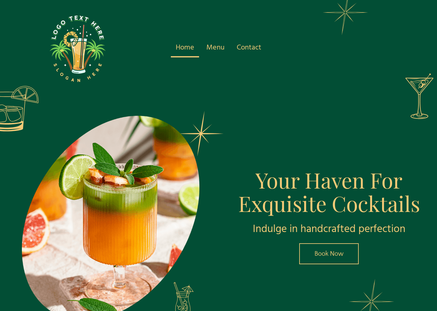 Cocktails and Wine Website Preview