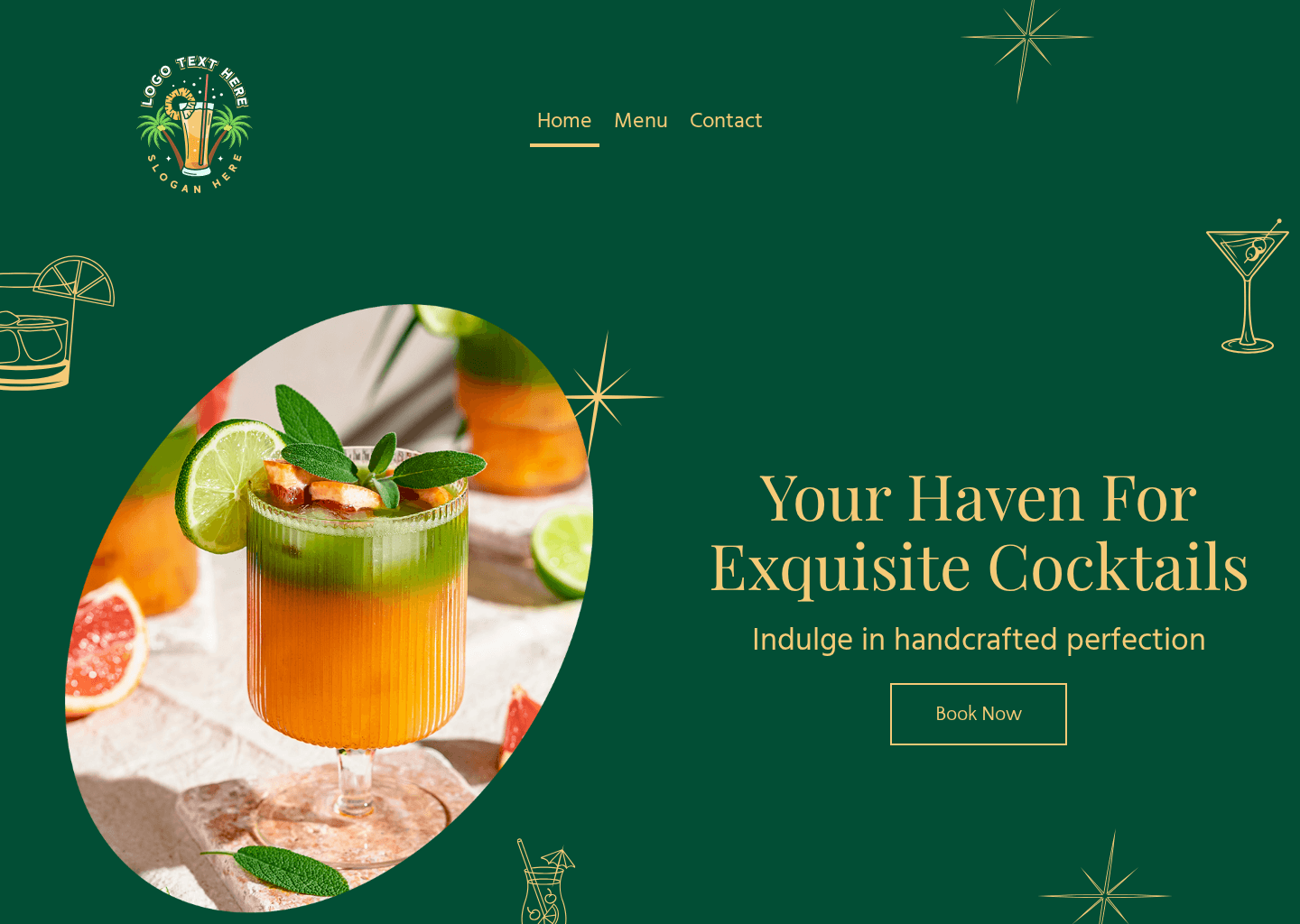 Cocktails and Wine Website Preview