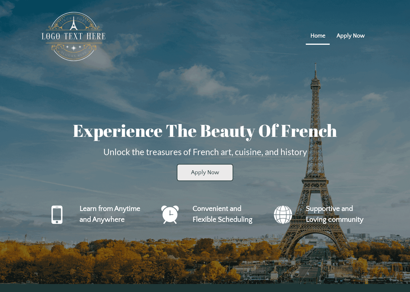 Online French Class Website Preview