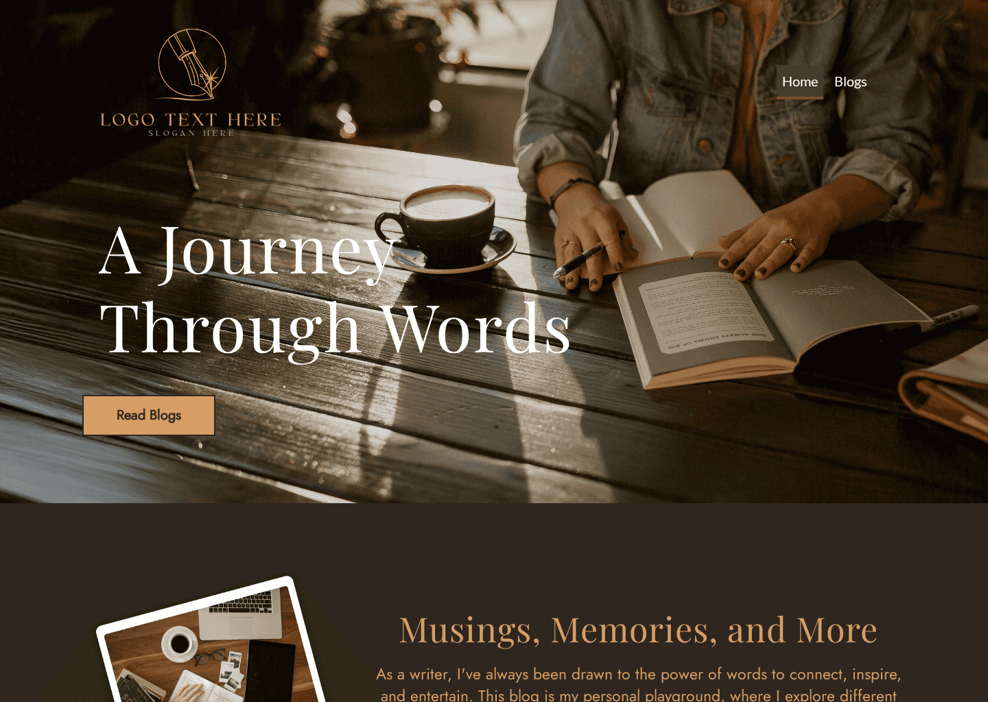 Personal Blog Writer Website Preview