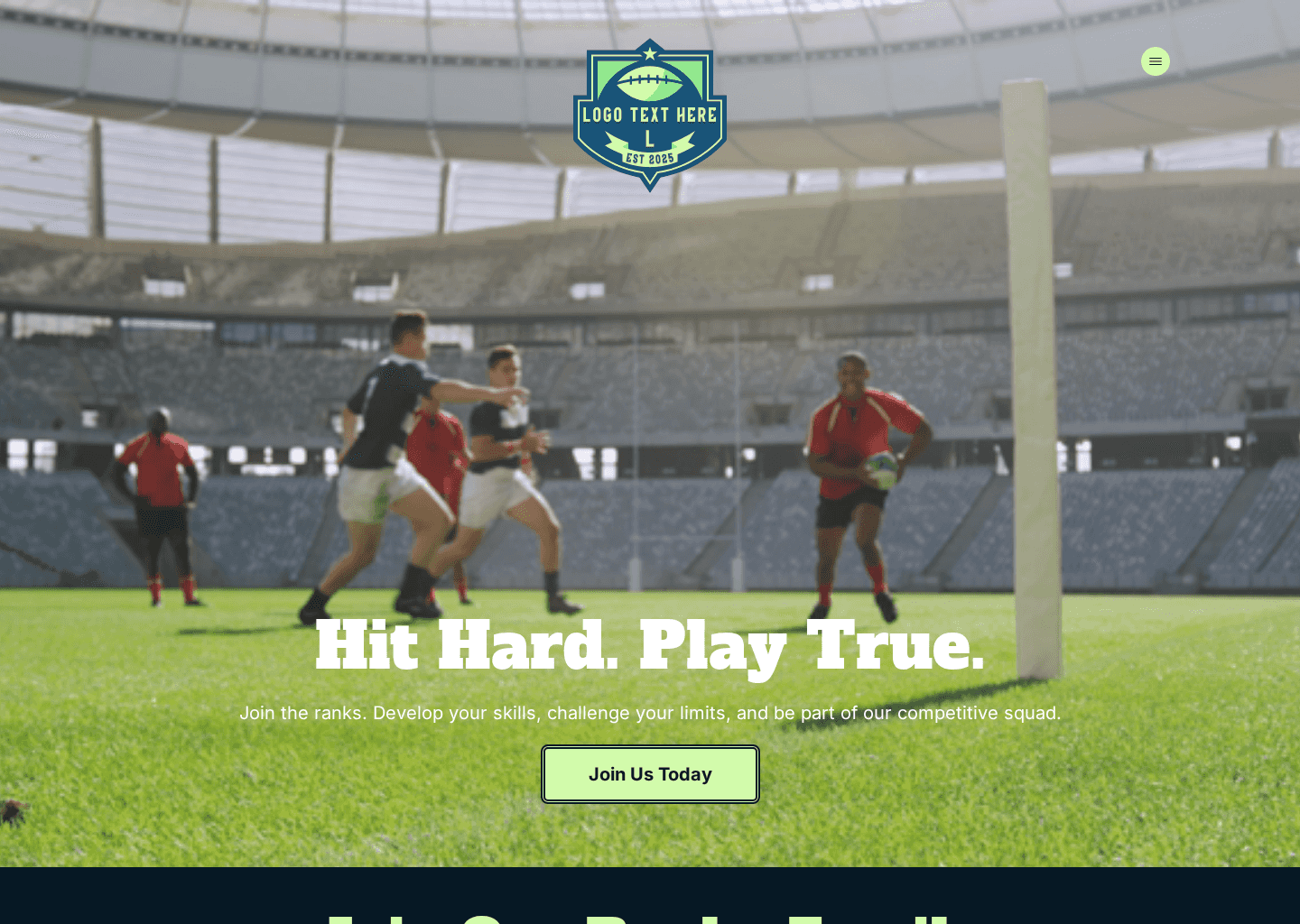 Athletic Rugby Club Website Preview