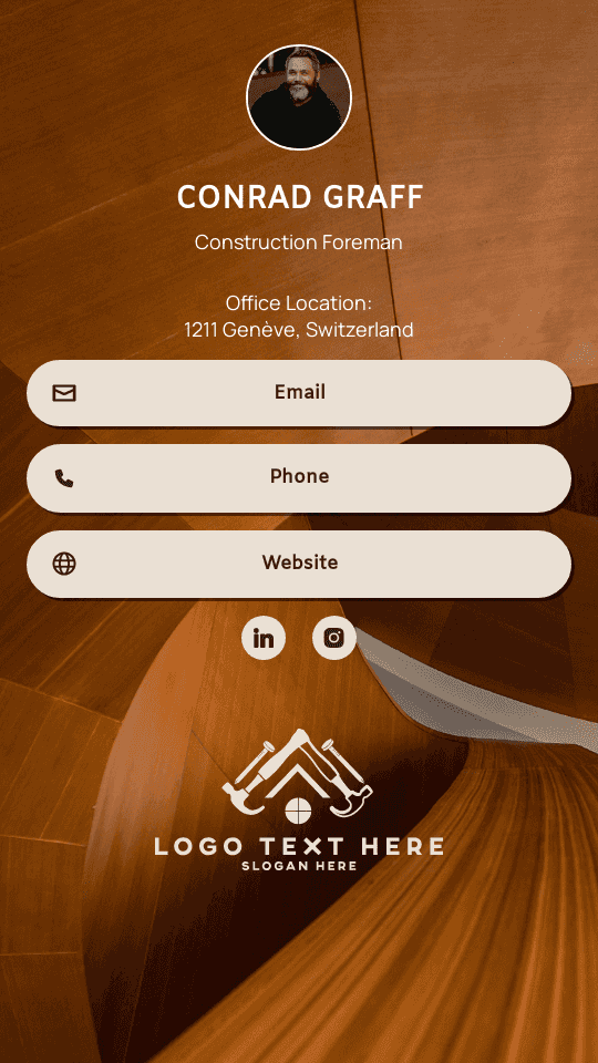 Construction Foreman Digital Business Card