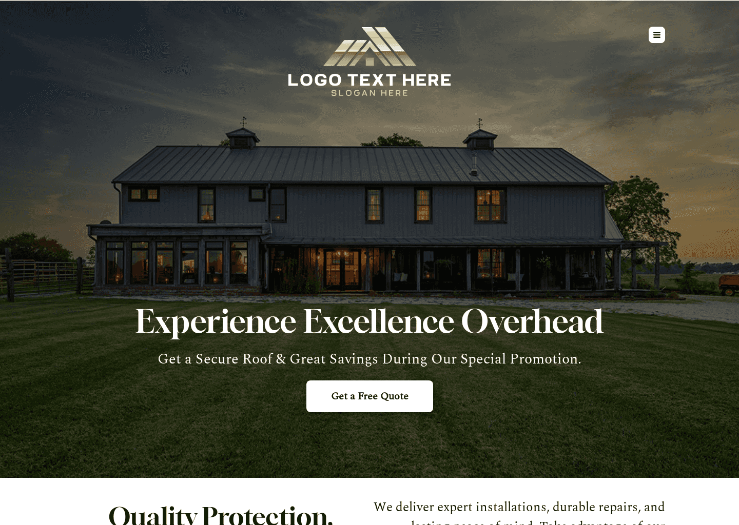 Roofing Solutions Promotion Website Preview