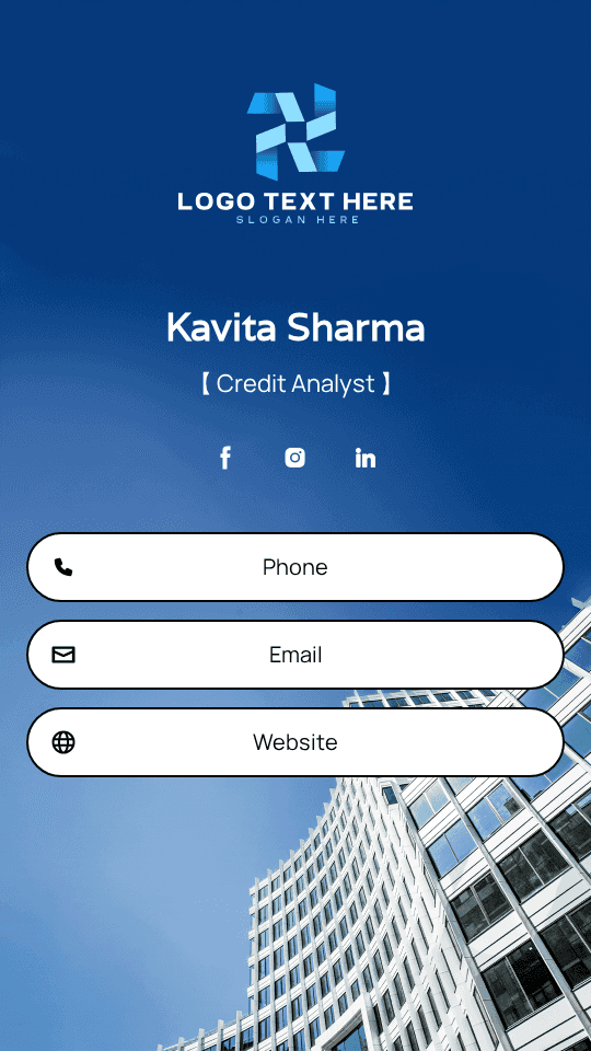 Finance Credit Analyst Digital Business Card Preview