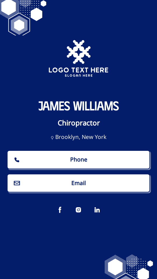 Medical Chiropractor Therapy Digital Business Card Preview