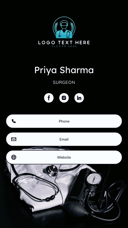 Medicine Lead Surgeon Digital Business Card Preview