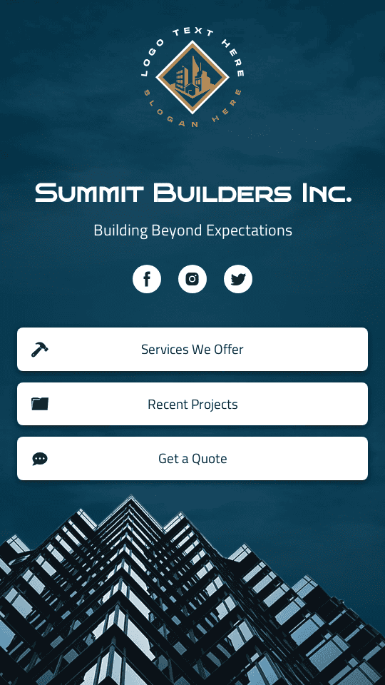 Construction Building Bio link template