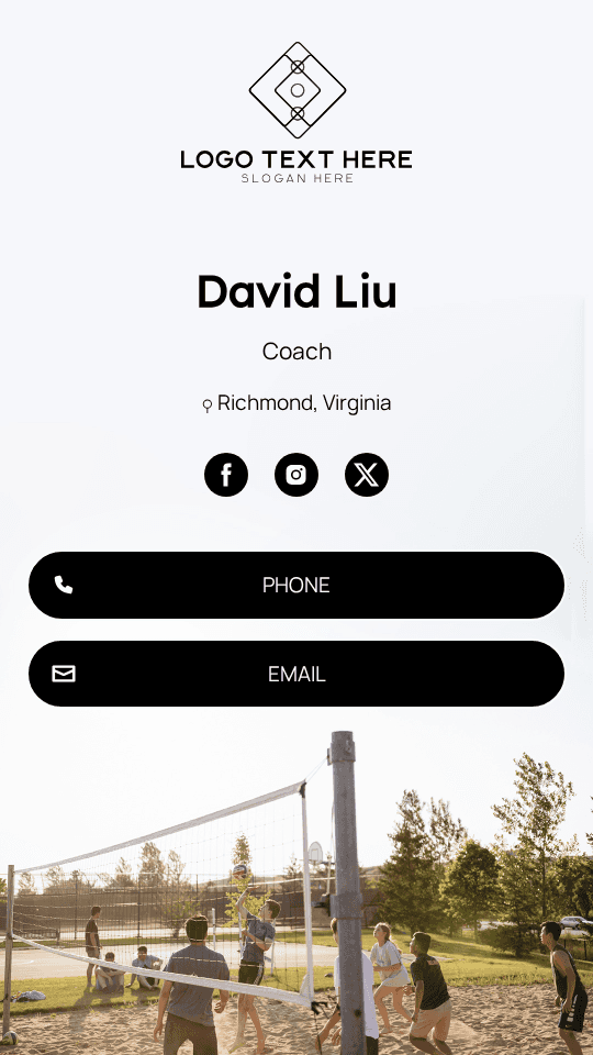 Head Volleyball Coach Digital Business Card Preview