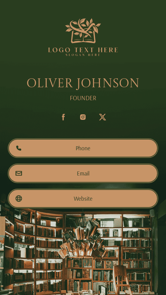 Novel Store Founder Digital Business Card Preview