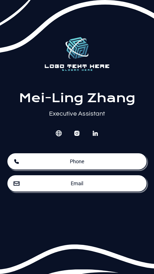 Generic Executive Assistant Digital Business Card Preview