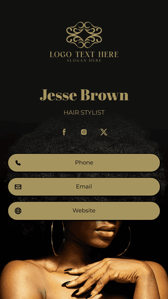 Beauty Salon Hairstylist Digital Business Card Preview